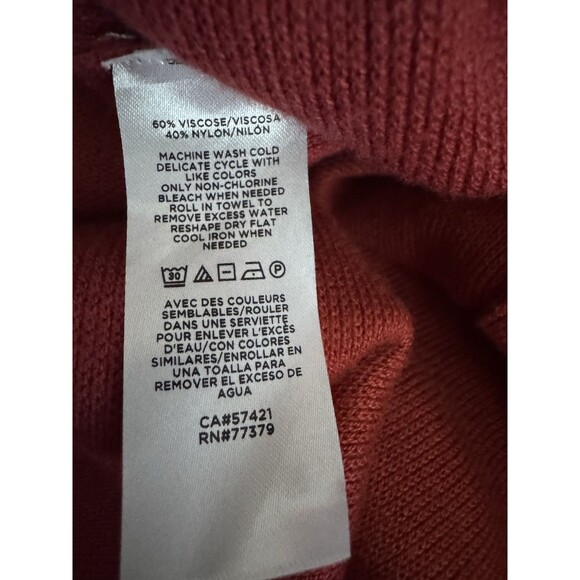 Ann Taylor Orange Button Front Long Cardigan Sweater Size Medium - Picture 6 of 6